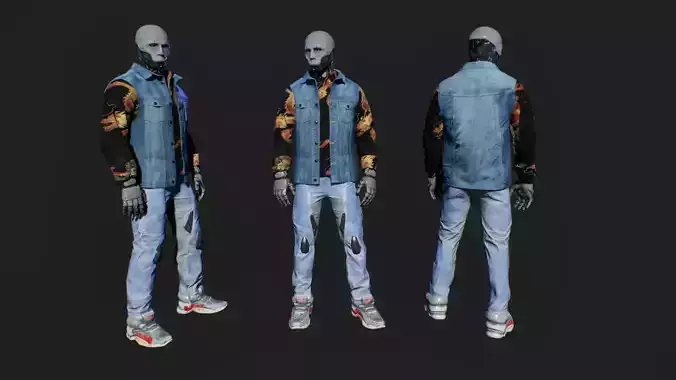 cyberpunk char1c Low-poly 3D model