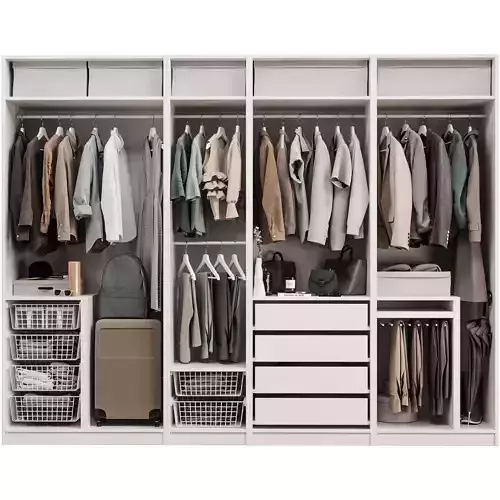 Wardrobe with decor clothes