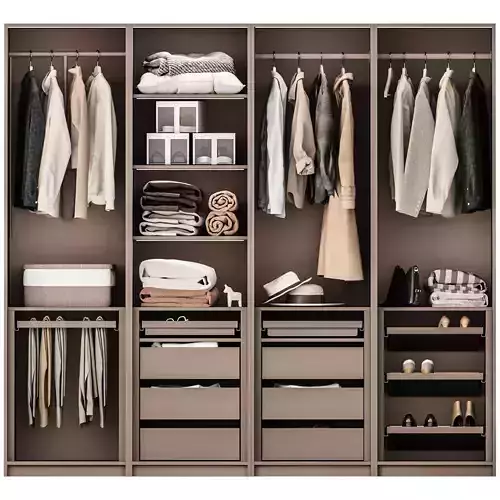 Wardrobe closet with decor clothes