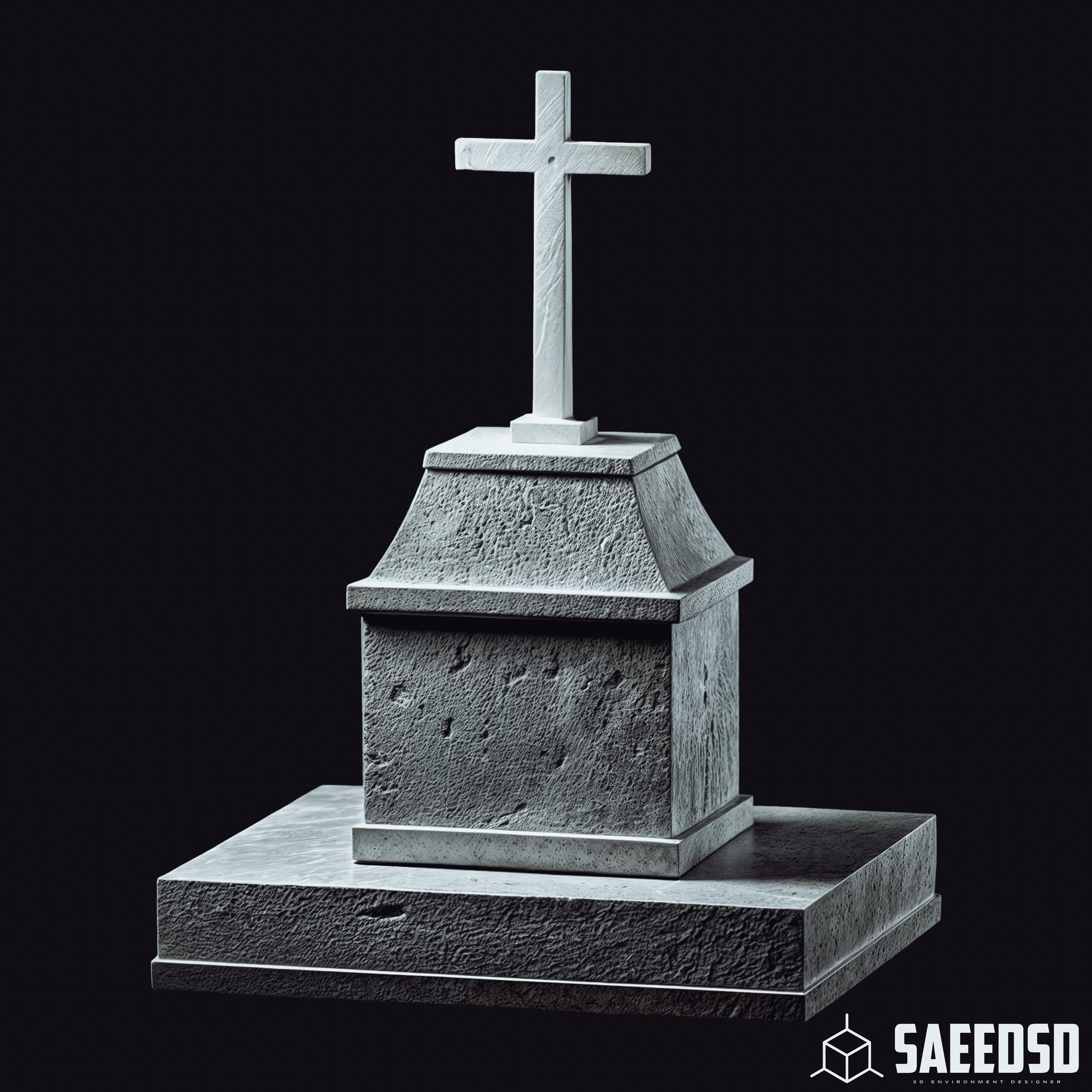 30 Grave Base Mesh - VOL 04 - Game Ready Low-poly 3D model_6