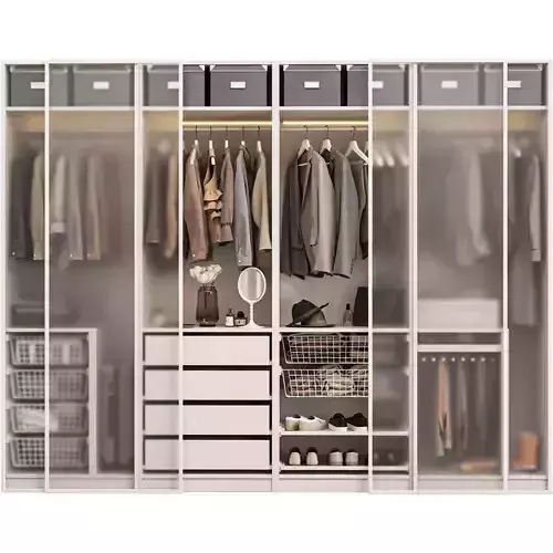 Wardrobe with decor clothes