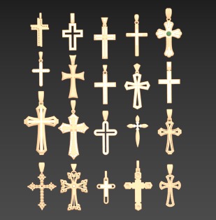 Diamond Cross Pendants  Limited Edition Designer Collection 1-10 3D print model_6