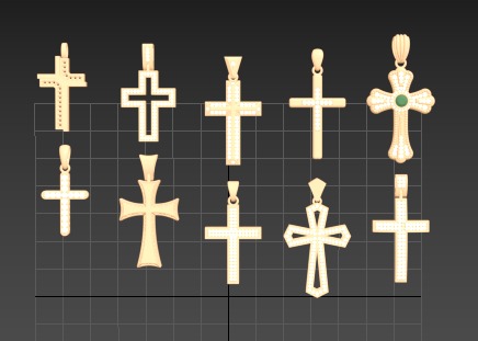 Diamond Cross Pendants  Limited Edition Designer Collection 1-10 3D print model_1
