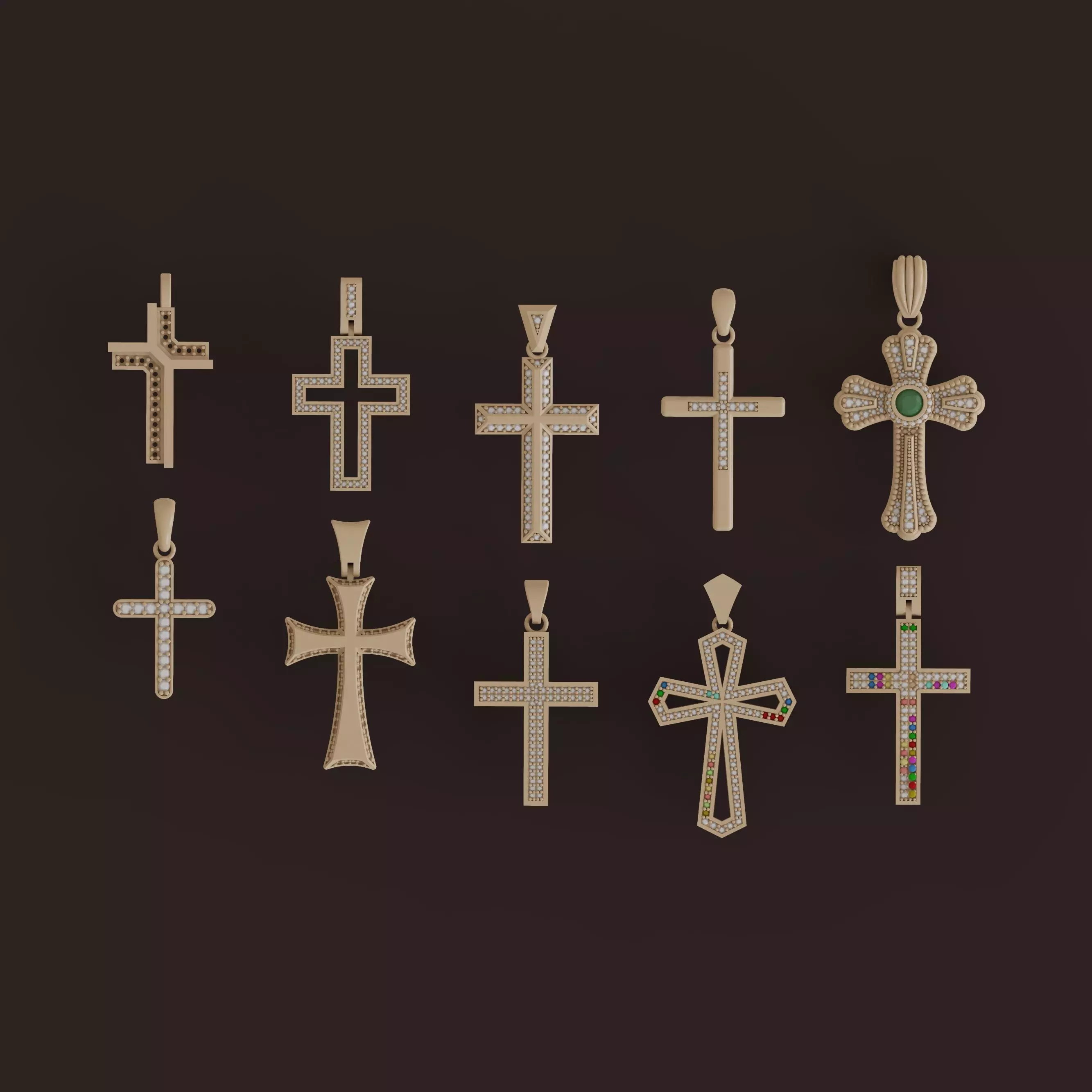 Diamond Cross Pendants  Limited Edition Designer Collection 1-10 3D print model_0