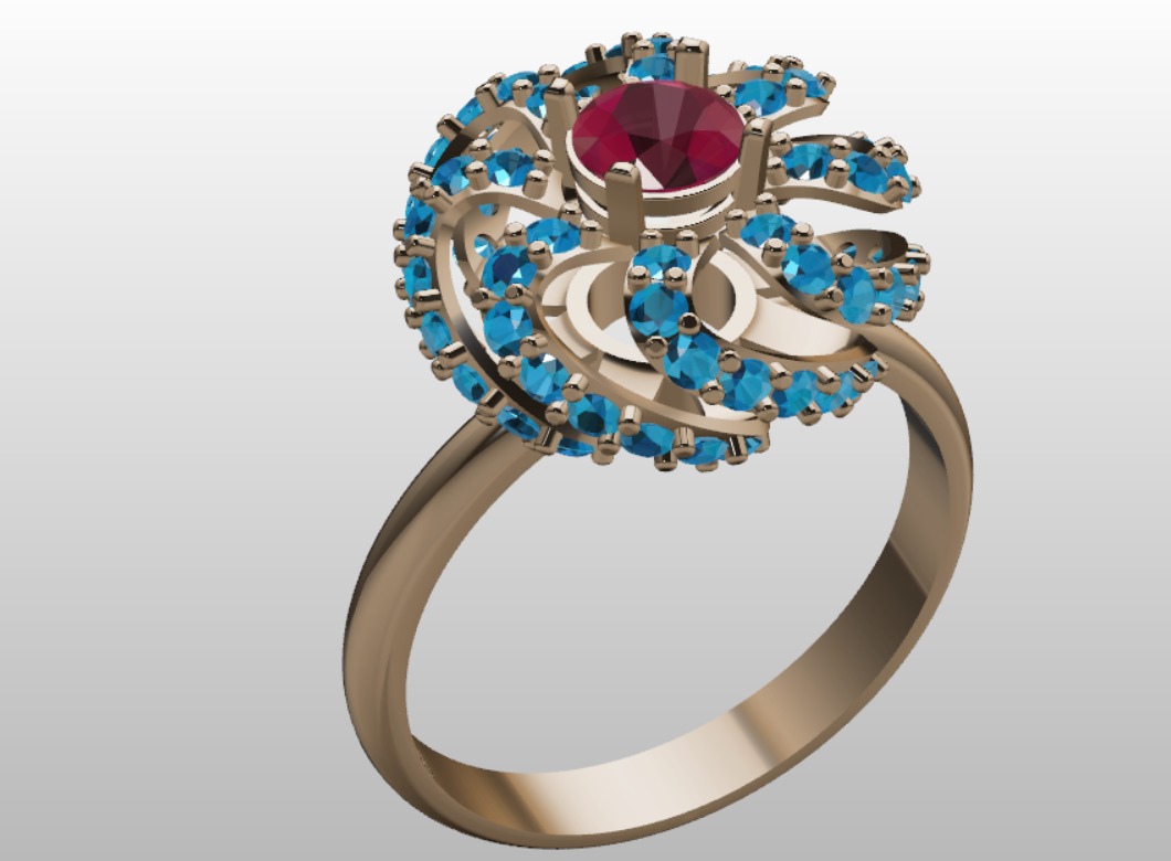 18K TWSITED DIAMOND RING 3D print model_4