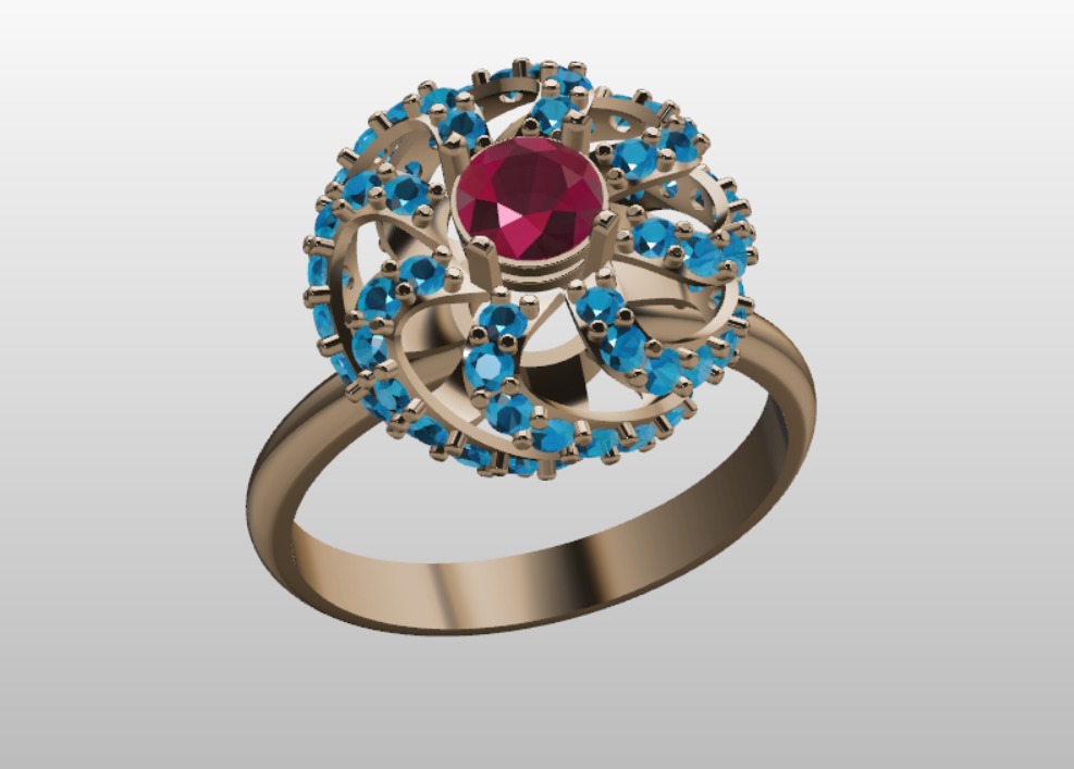 18K TWSITED DIAMOND RING 3D print model_5