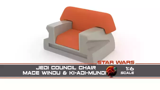 Jedi Council Room Chair Mace 1-6 Scale Hottoys 3D print model