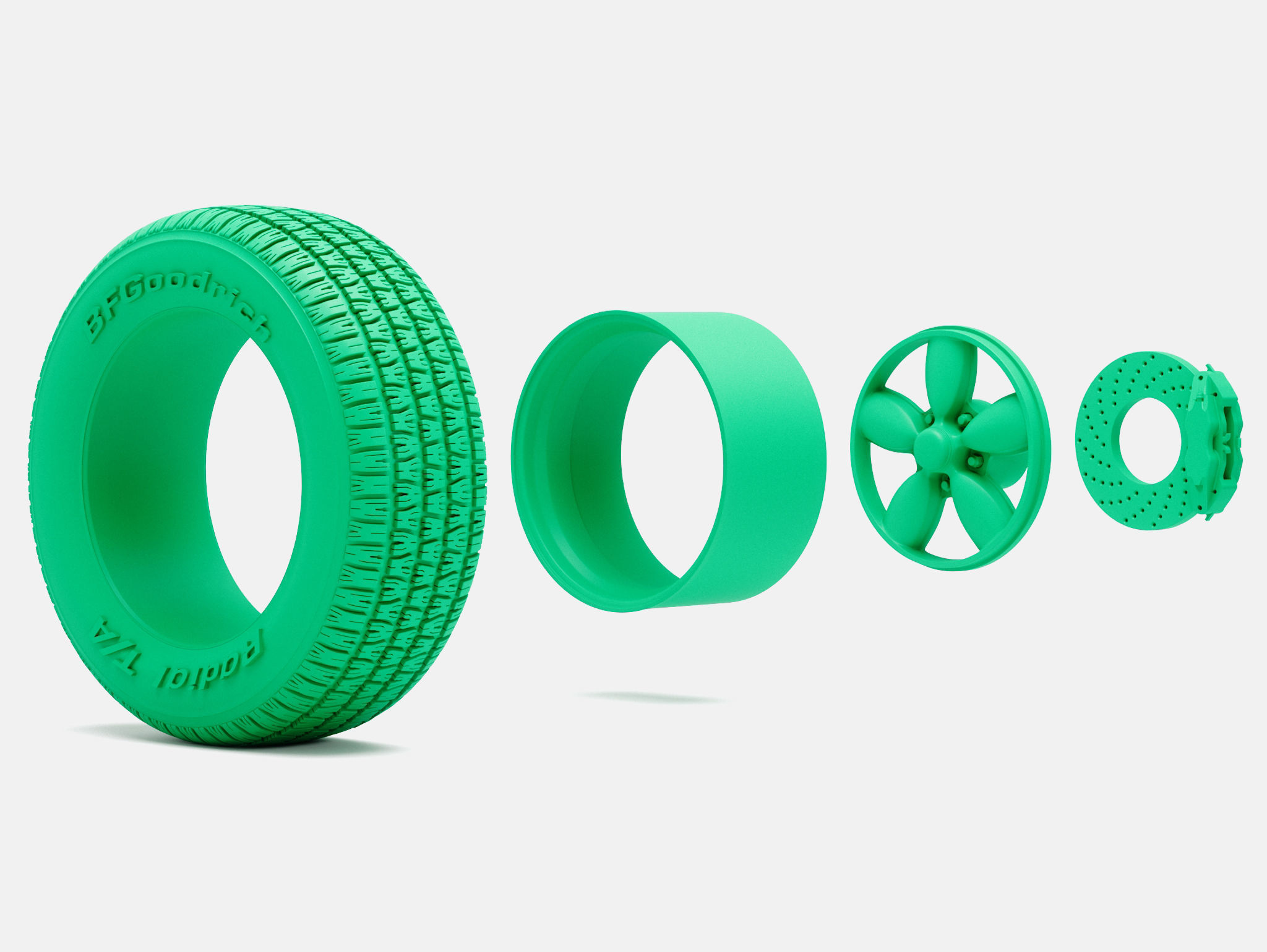 15x8 Daisy Wheel BFGoodrich Radial TA Tire 3D print model_3