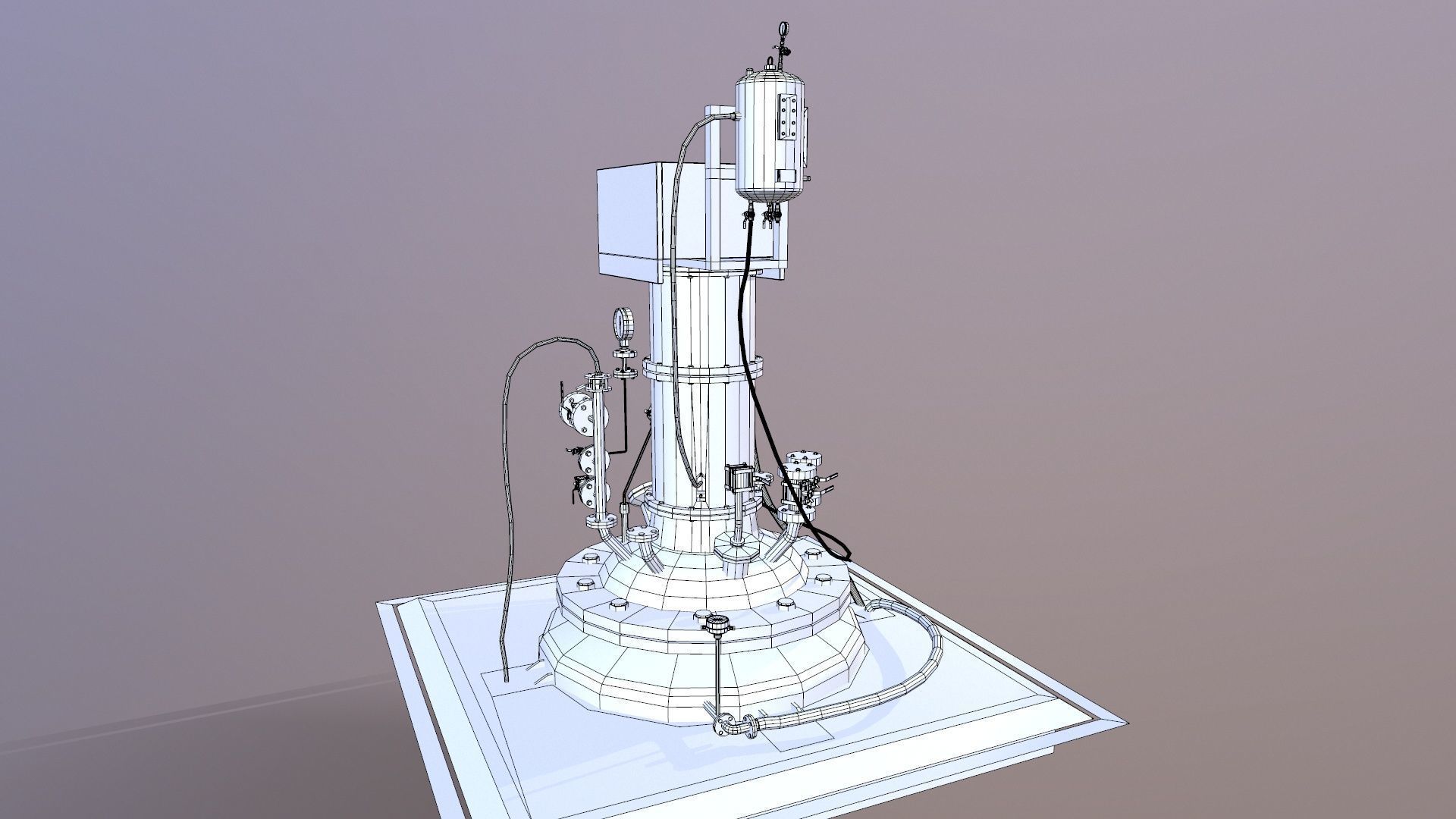 Vessel Reactor Low-poly 3D model_17