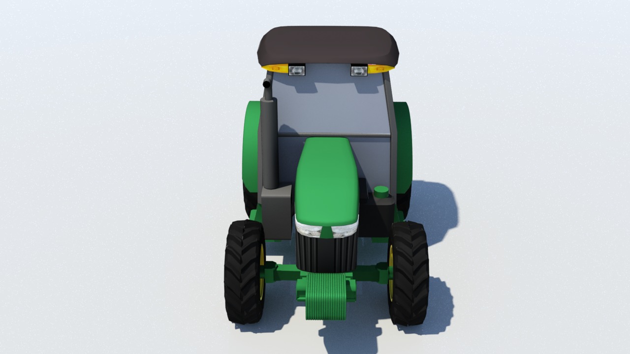 Tractor deere 5100E static Low-poly 3D model_6