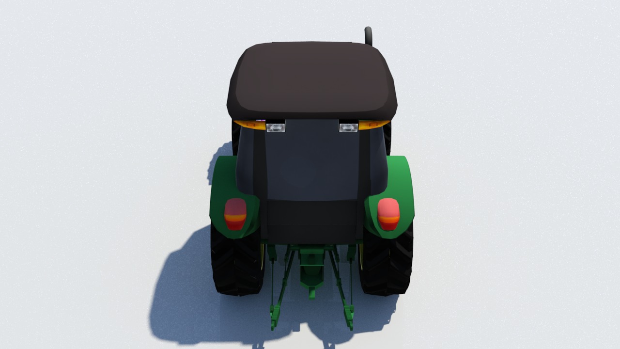 Tractor deere 5100E static Low-poly 3D model_2