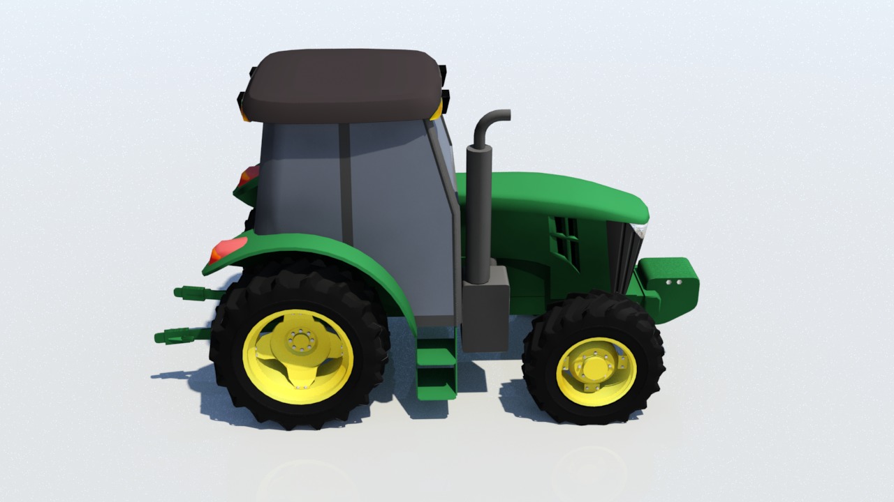 Tractor deere 5100E static Low-poly 3D model_4