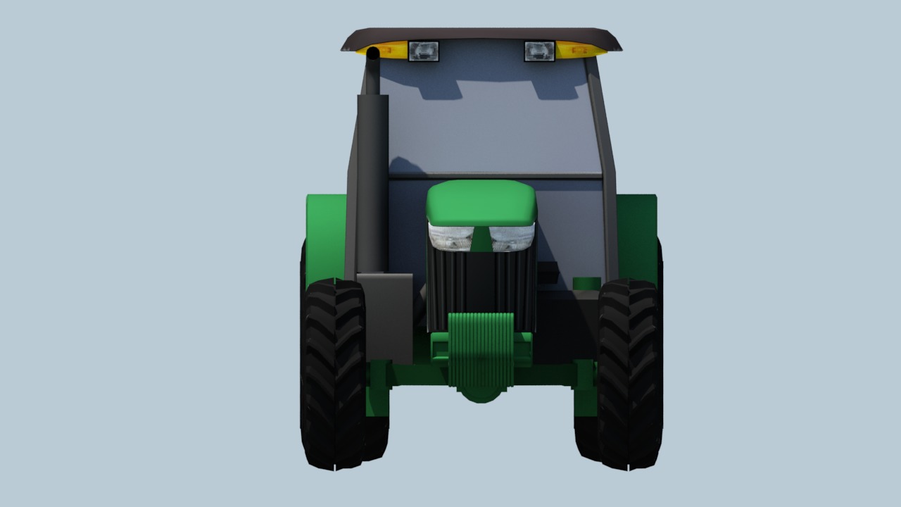 Tractor deere 5100E static Low-poly 3D model_9