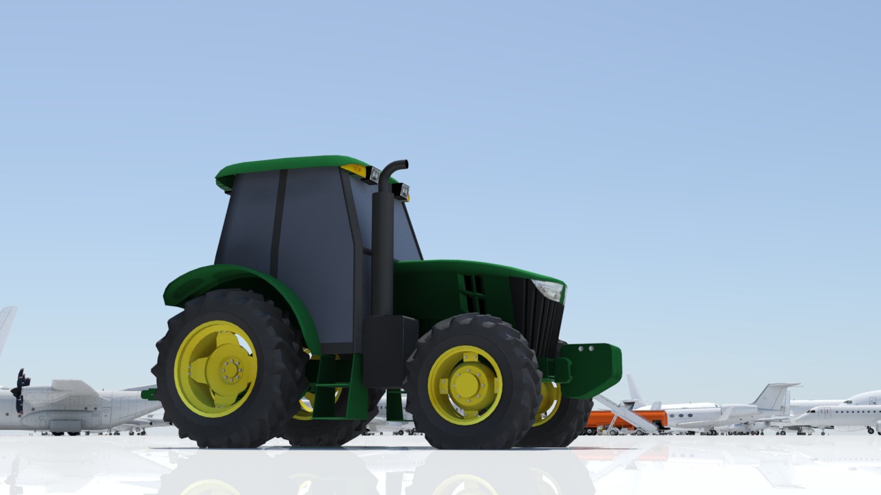 Tractor deere 5100E static Low-poly 3D model_7