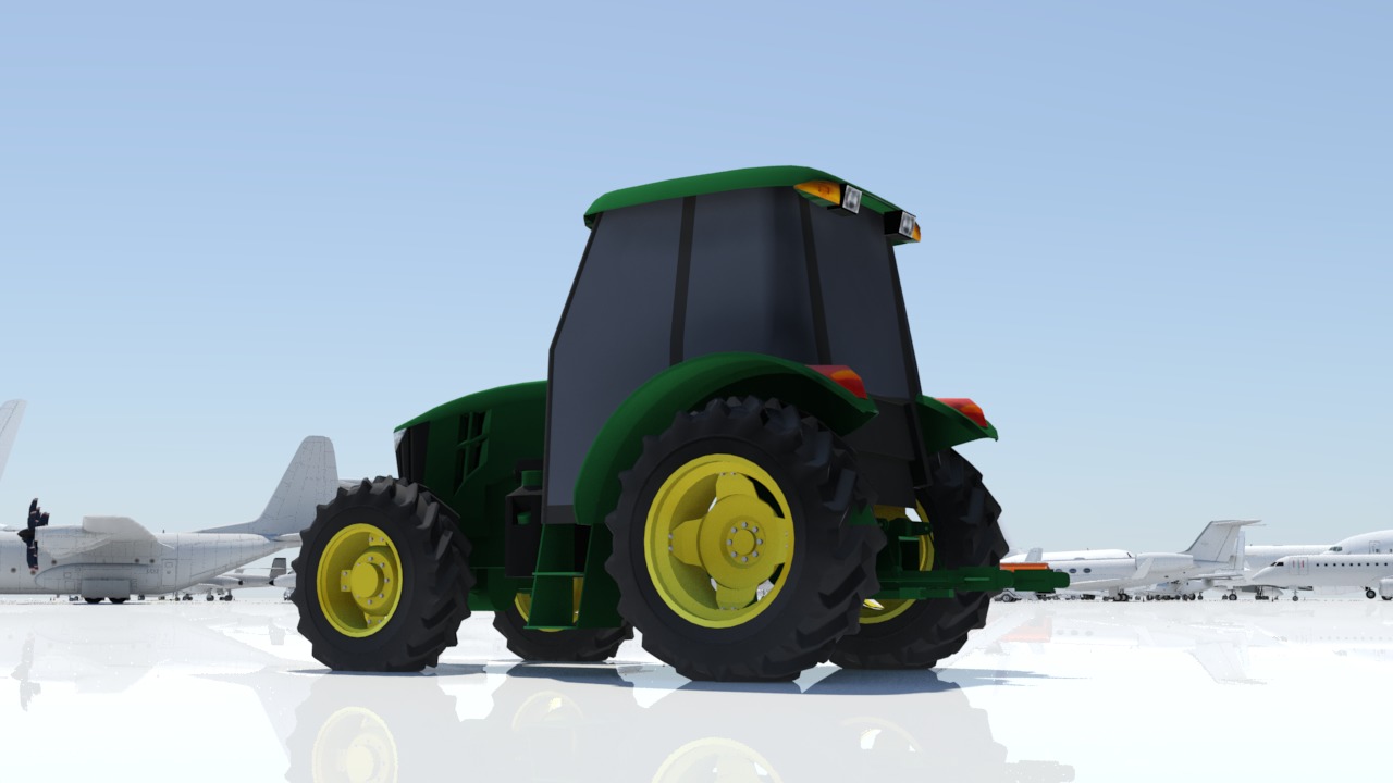 Tractor deere 5100E static Low-poly 3D model_8