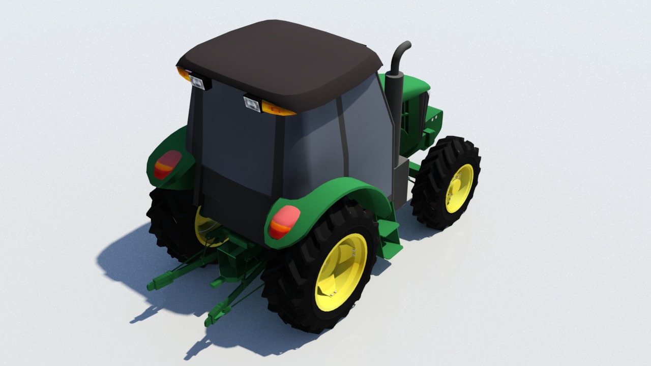 Tractor deere 5100E static Low-poly 3D model_3