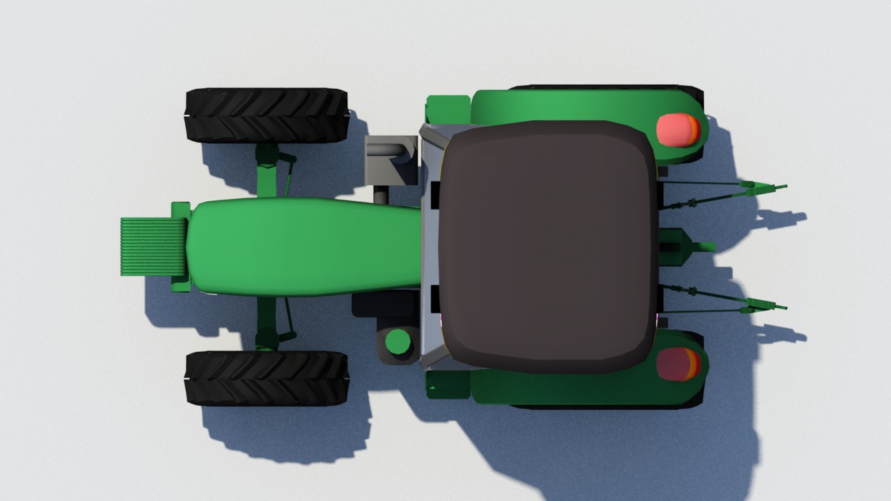 Tractor deere 5100E static Low-poly 3D model_11