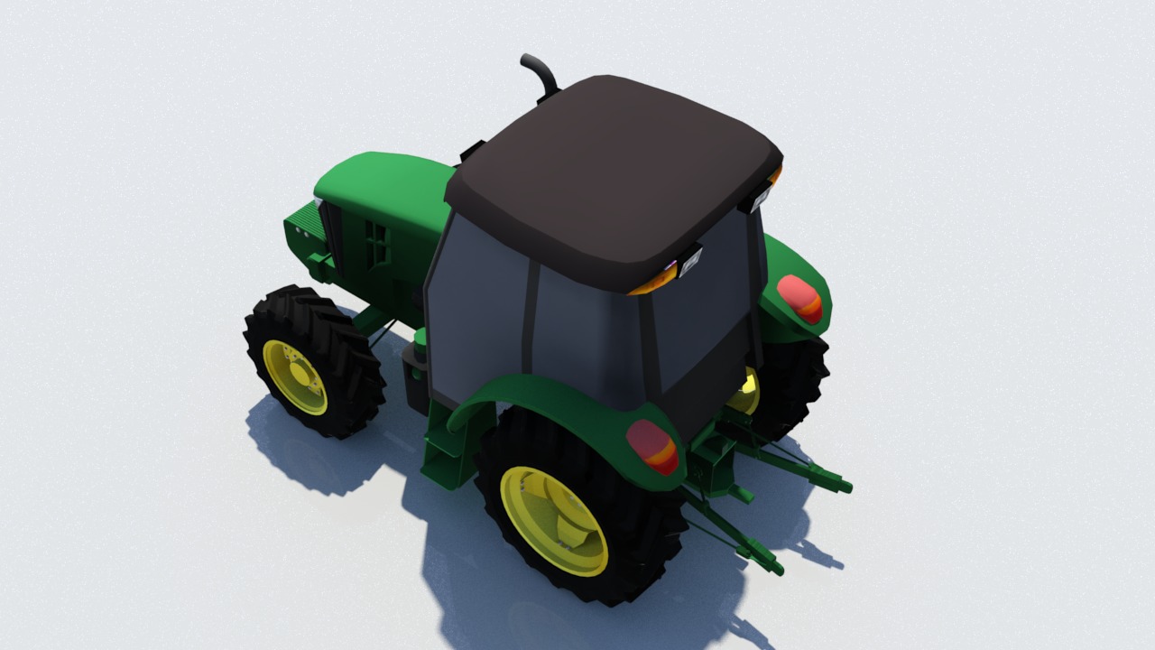 Tractor deere 5100E static Low-poly 3D model_1