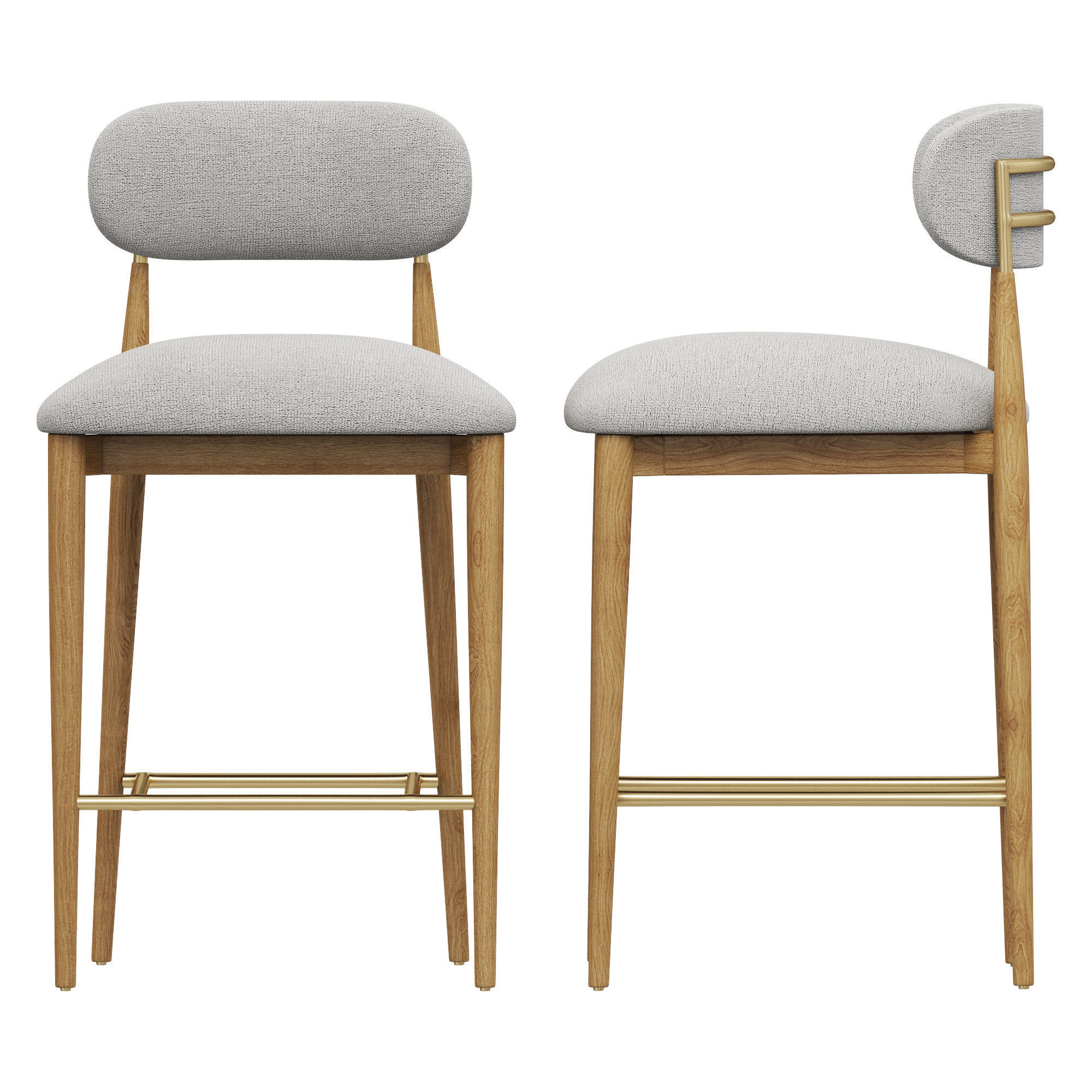 Restoration Hardware Arno Fabric Counter Stool 3D model_1