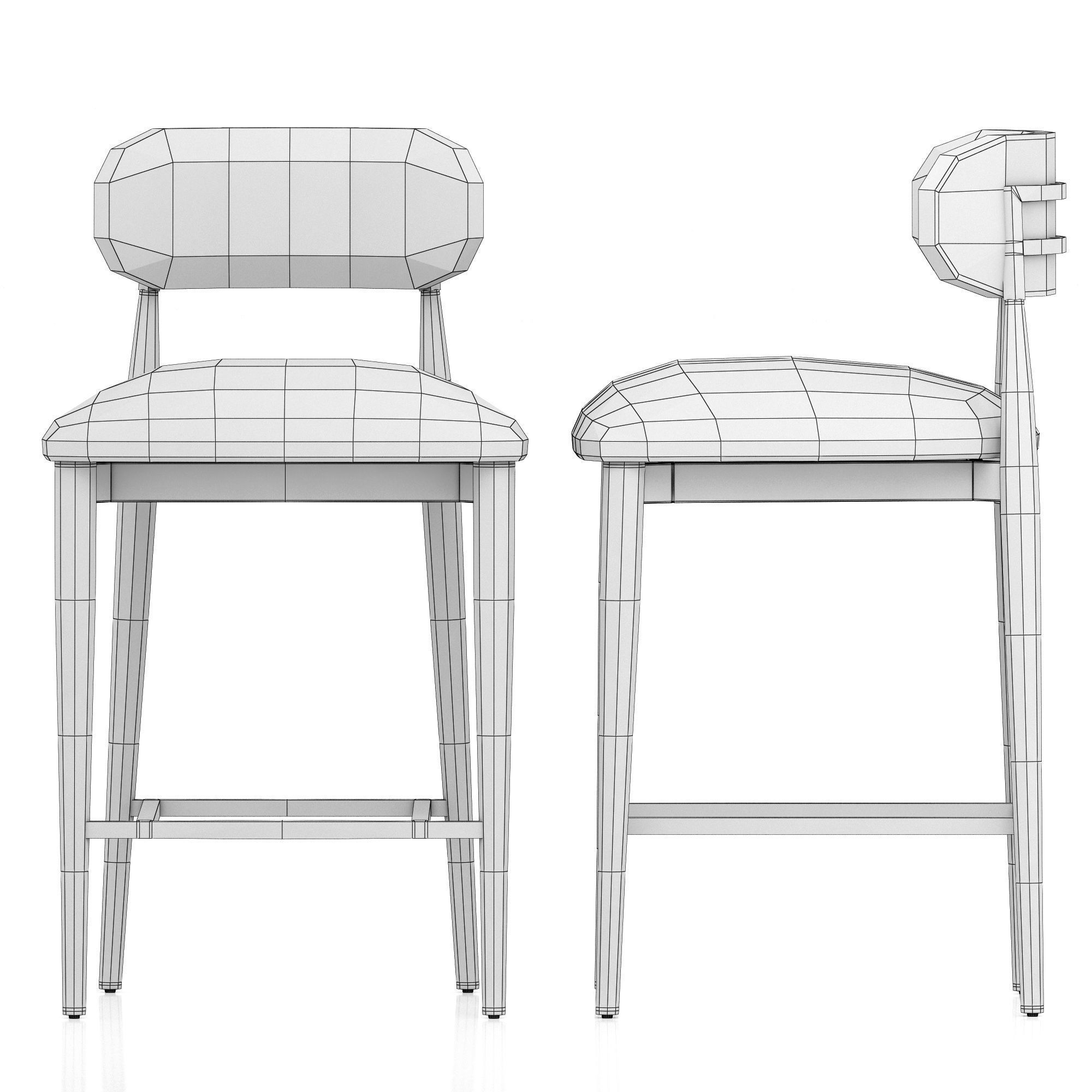 Restoration Hardware Arno Fabric Counter Stool 3D model_8
