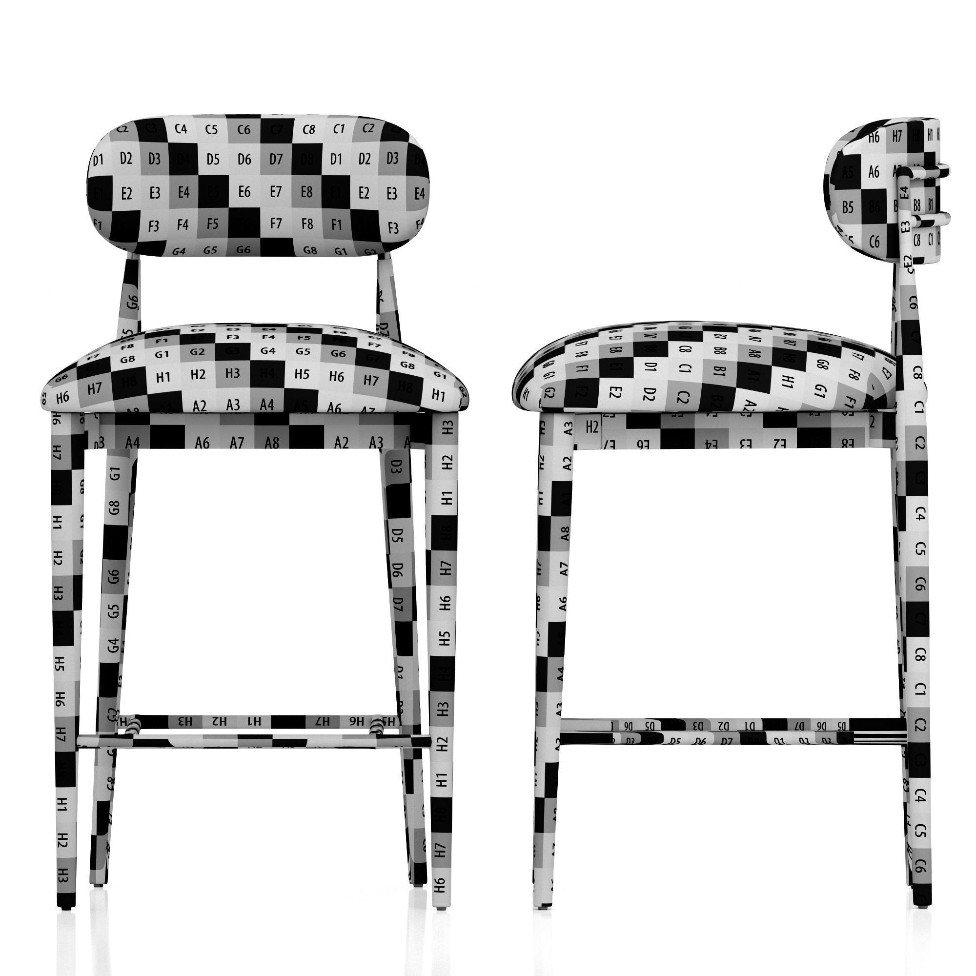 Restoration Hardware Arno Fabric Counter Stool 3D model_7