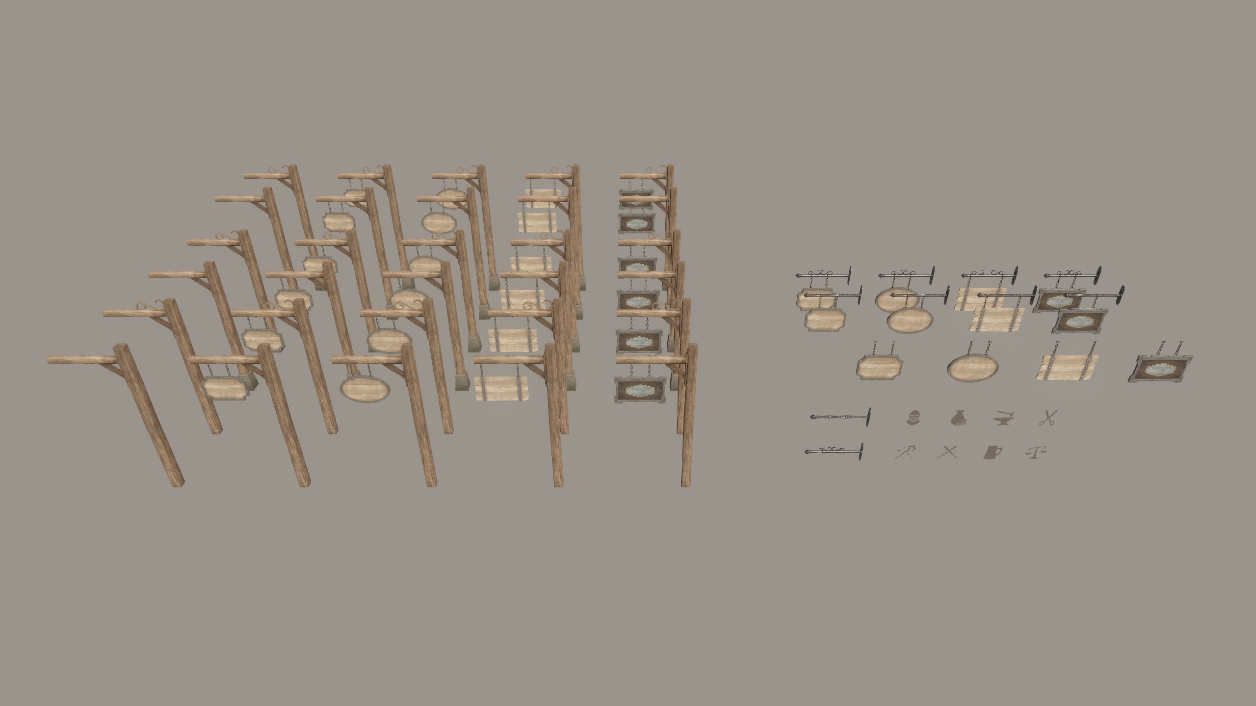 Medieval Signs - Game Props Low-poly 3D model_6