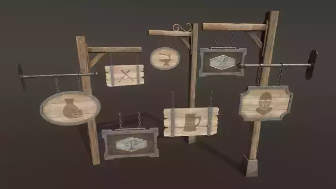 Medieval Signs - Game Props