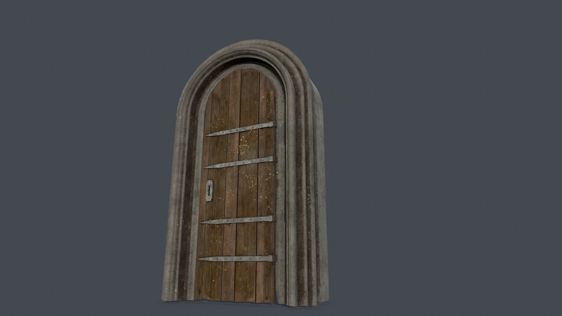 Medieval Door Set Low-poly 3D model_9