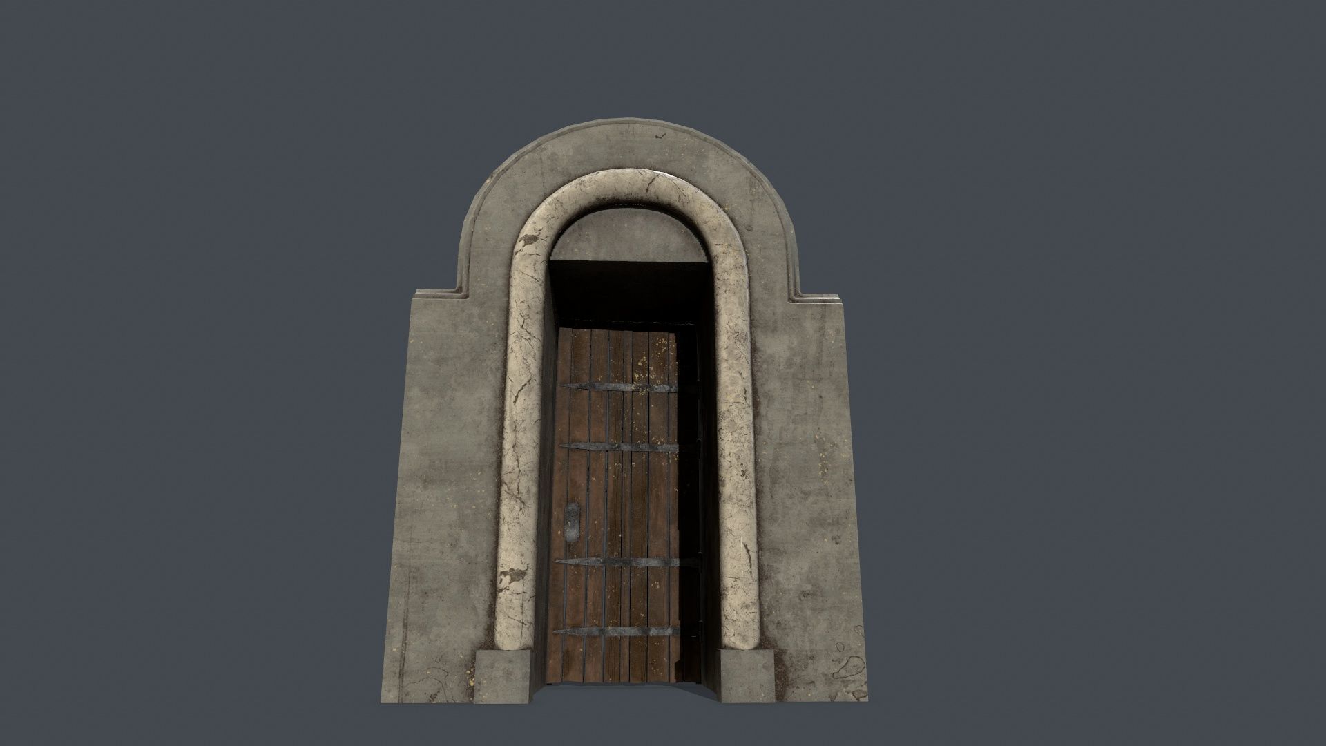 Medieval Door Set Low-poly 3D model_21