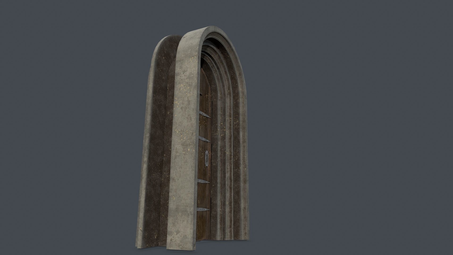 Medieval Door Set Low-poly 3D model_8