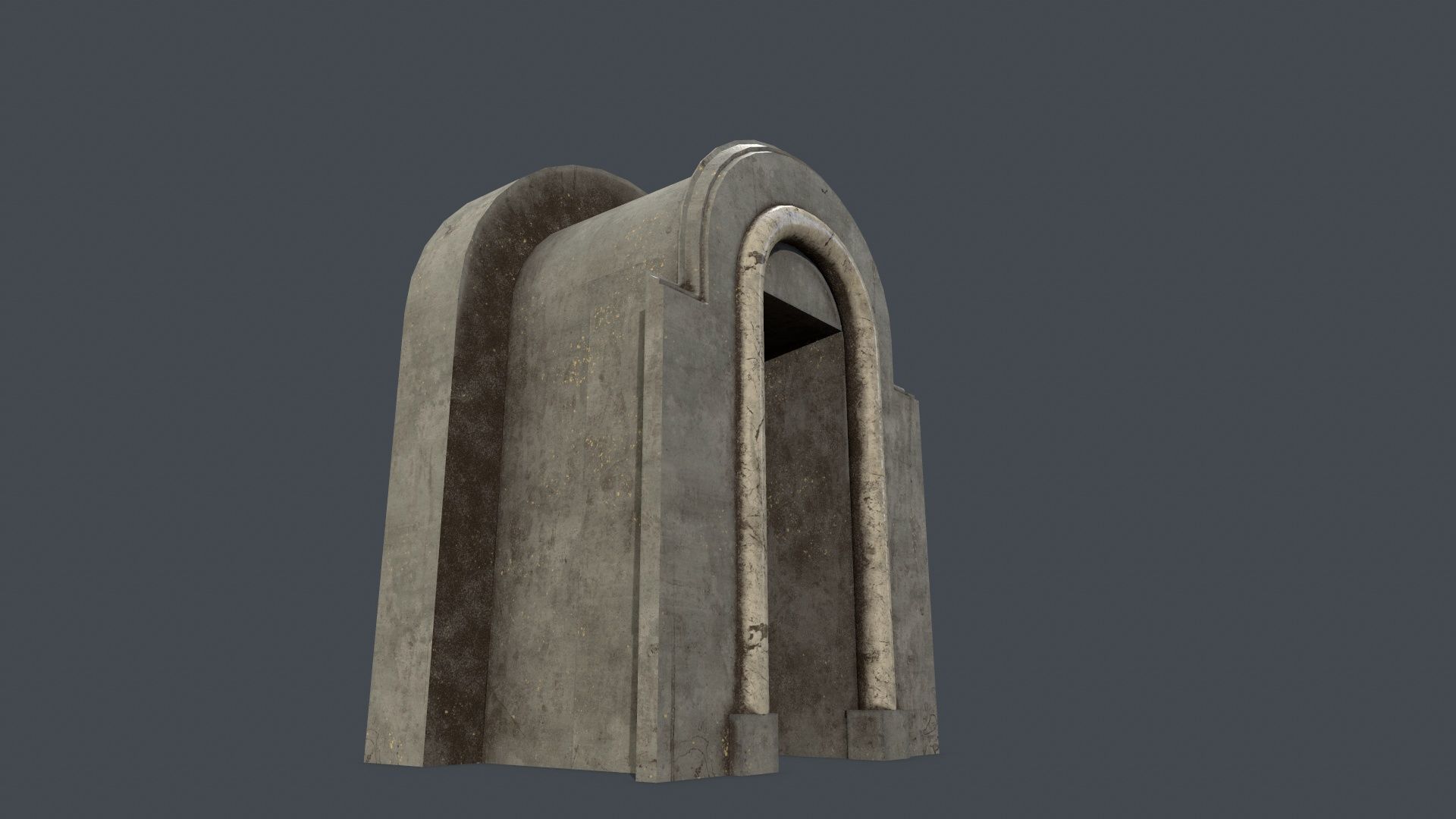 Medieval Door Set Low-poly 3D model_5
