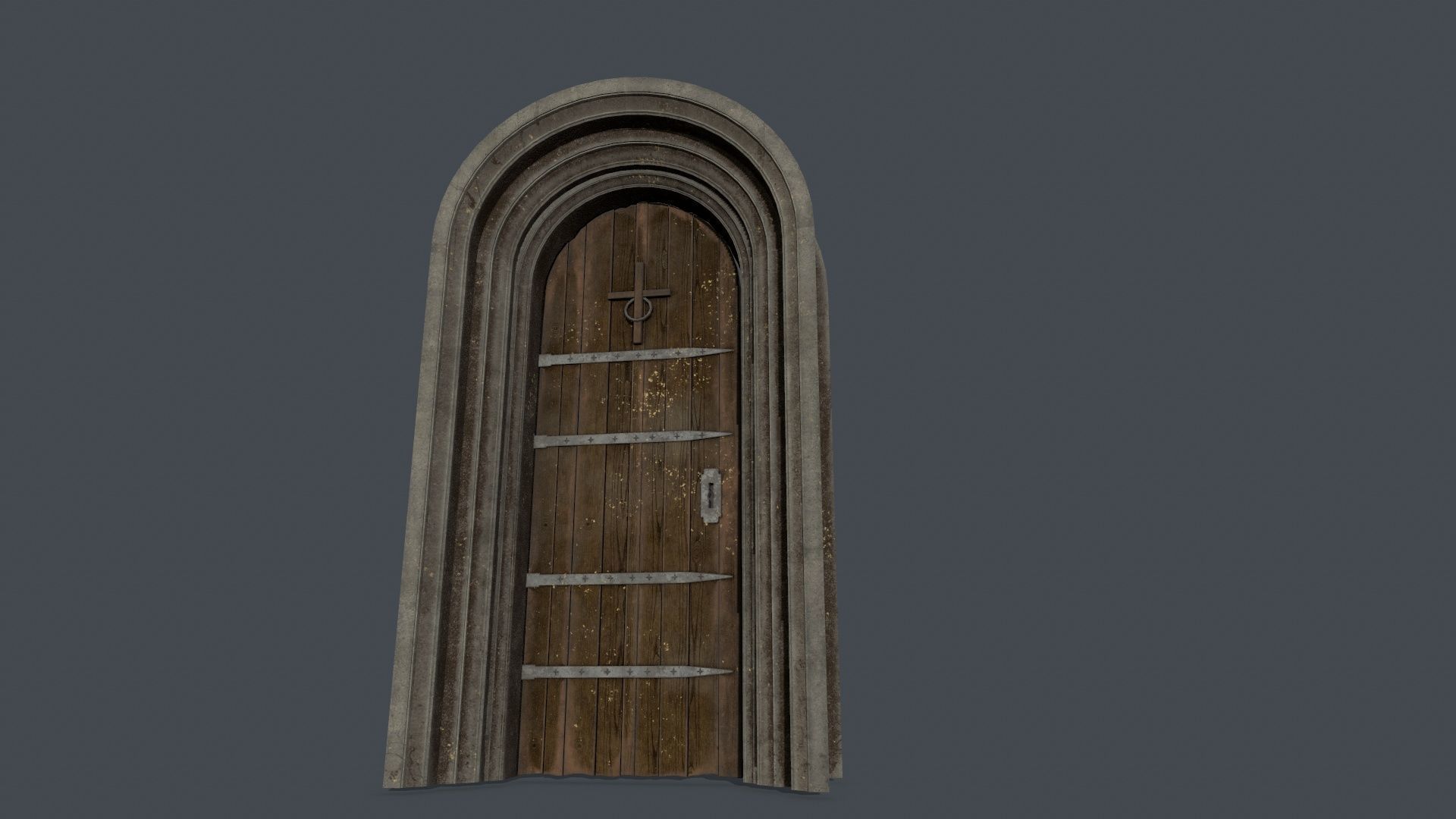 Medieval Door Set Low-poly 3D model_7