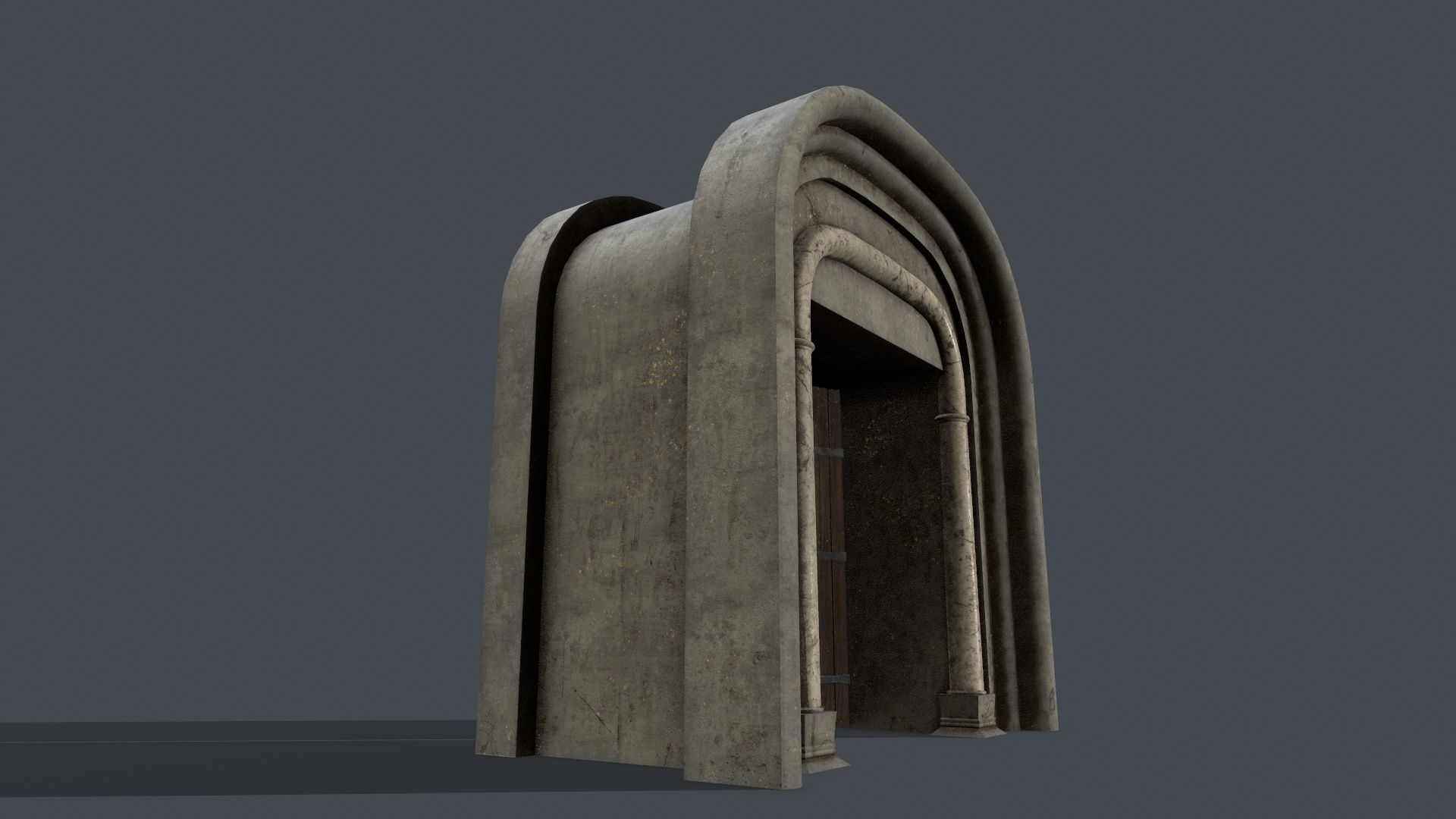 Medieval Door Set Low-poly 3D model_12