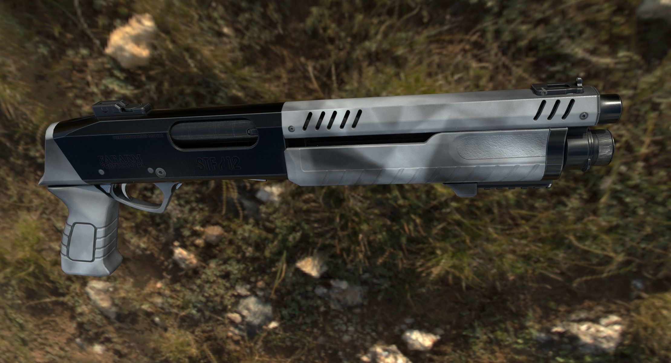 Fabarm STF12 short  PBR Low-poly 3D model_13