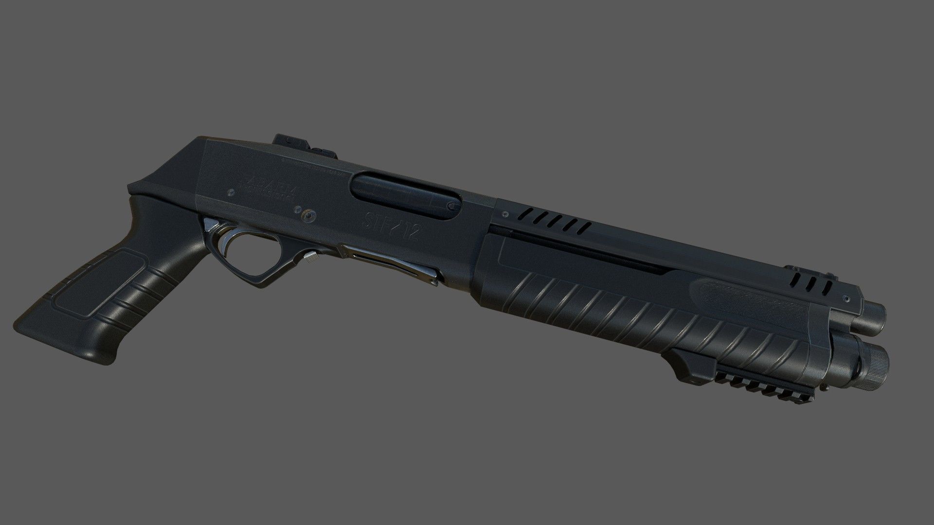 Fabarm STF12 short  PBR Low-poly 3D model_2