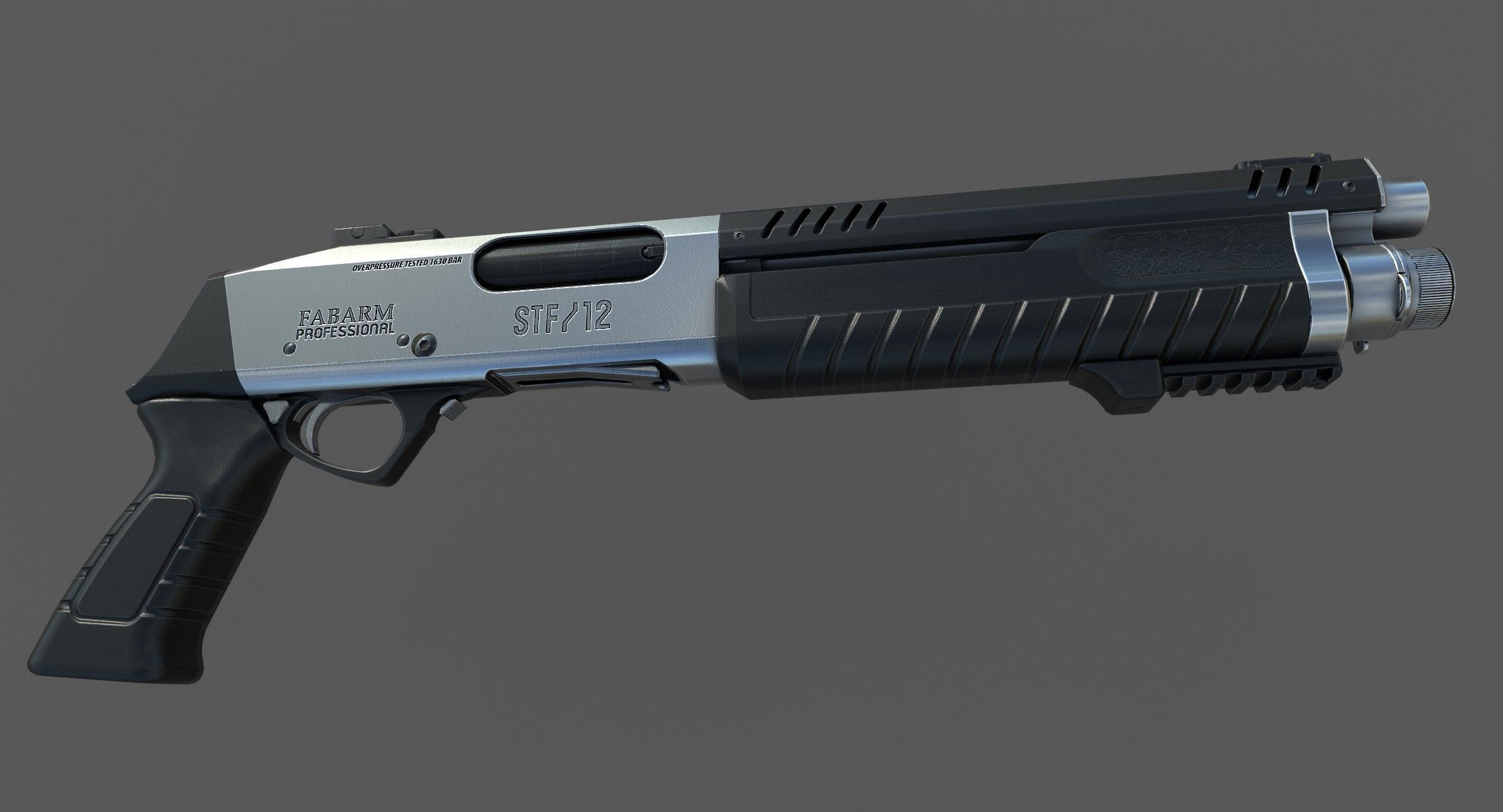 Fabarm STF12 short  PBR Low-poly 3D model_5