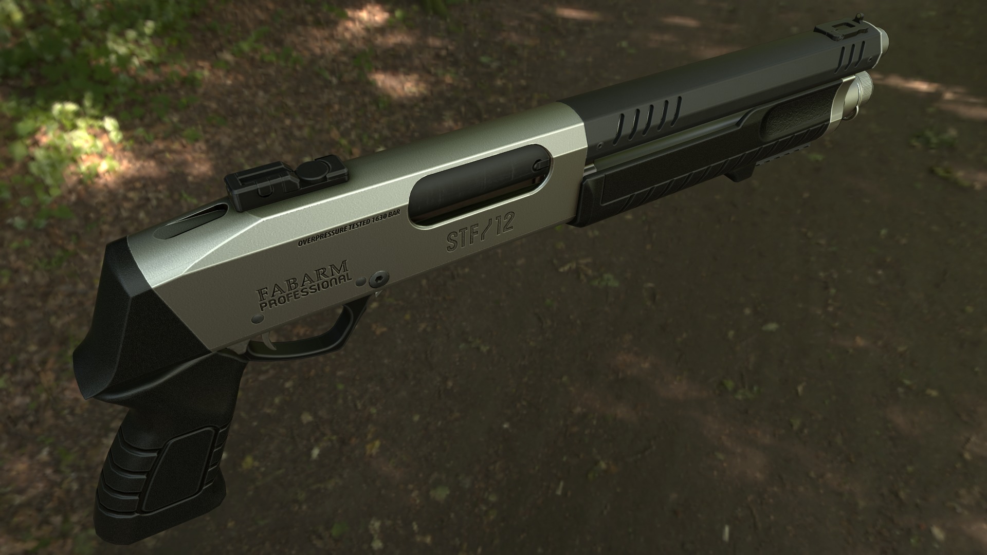 Fabarm STF12 short  PBR Low-poly 3D model_21