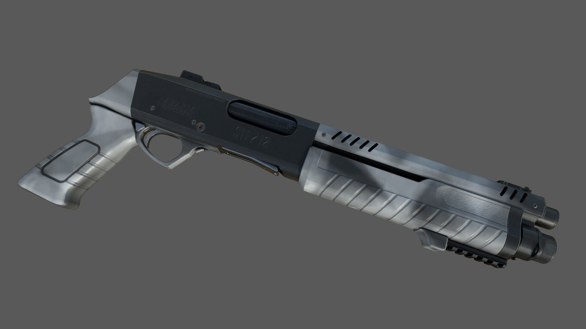Fabarm STF12 short  PBR Low-poly 3D model_3