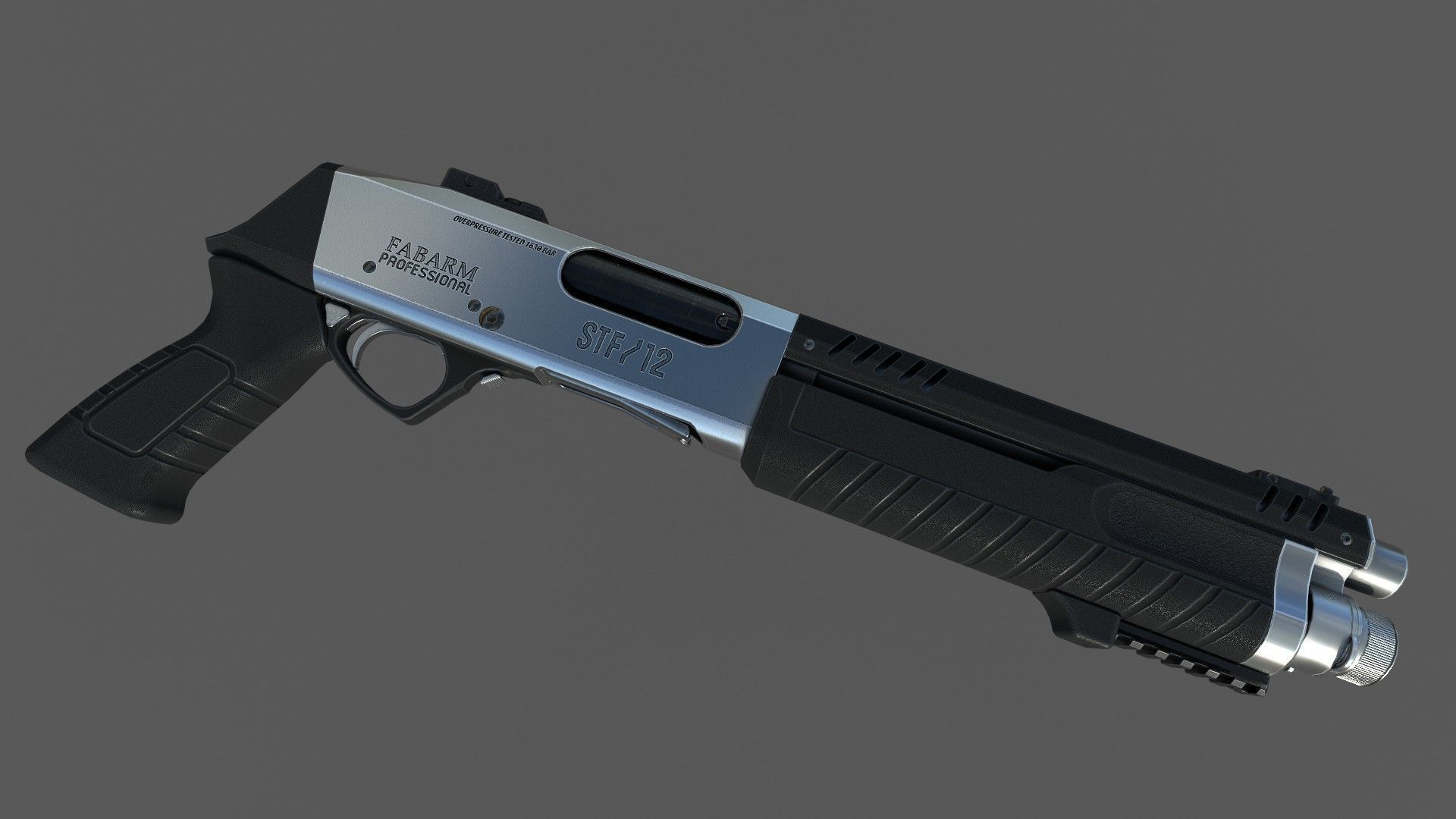 Fabarm STF12 short  PBR Low-poly 3D model_1