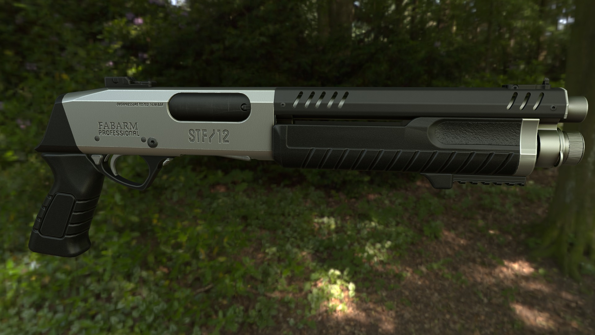 Fabarm STF12 short  PBR Low-poly 3D model_20