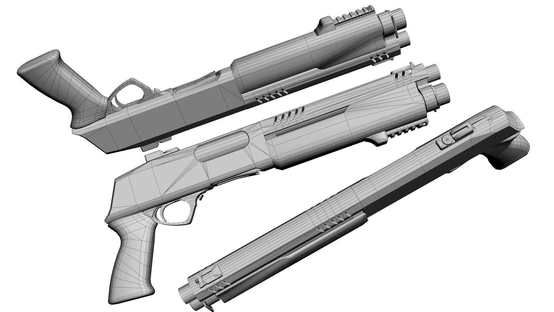 Fabarm STF12 short  PBR Low-poly 3D model_29