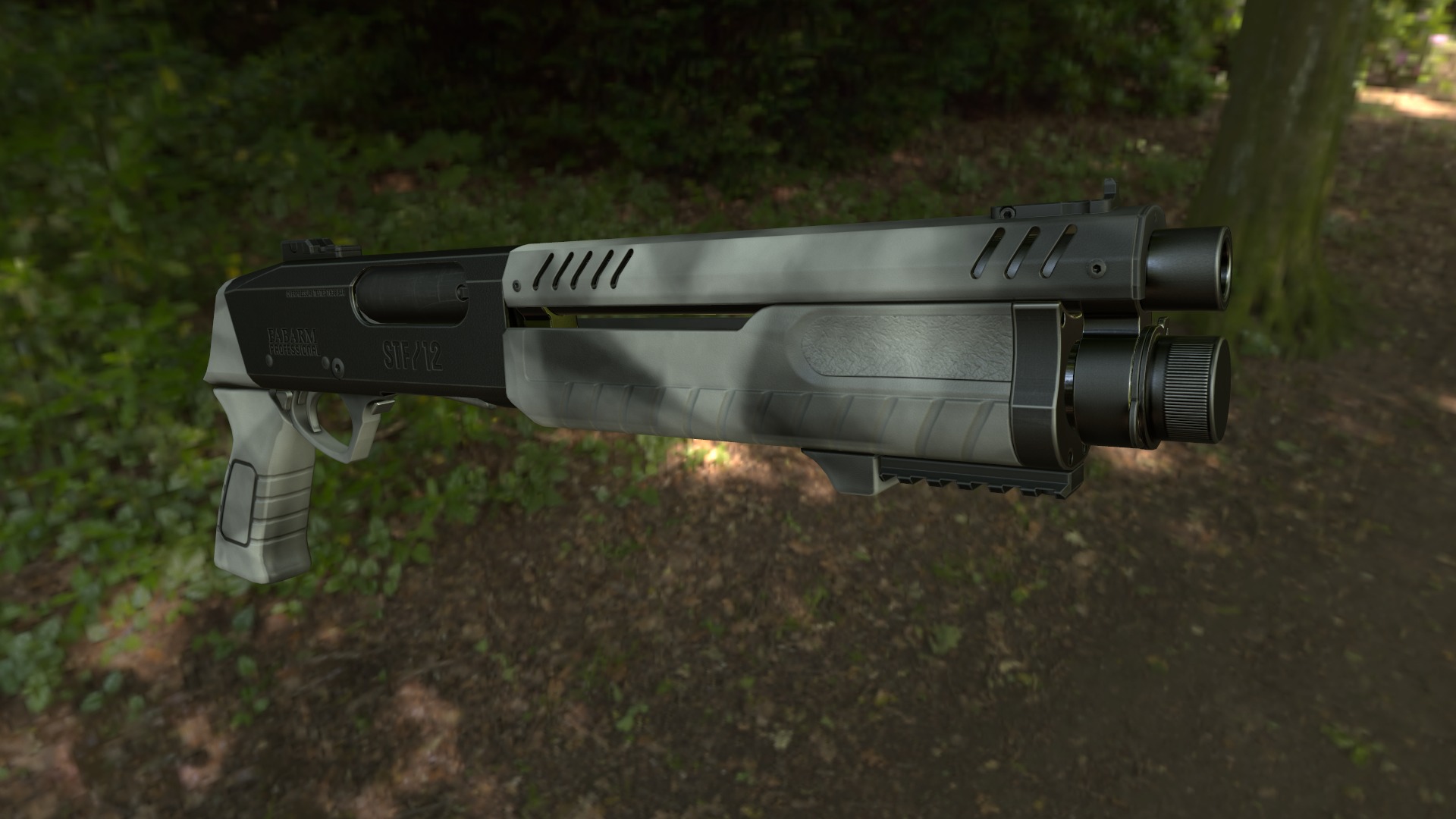 Fabarm STF12 short  PBR Low-poly 3D model_17