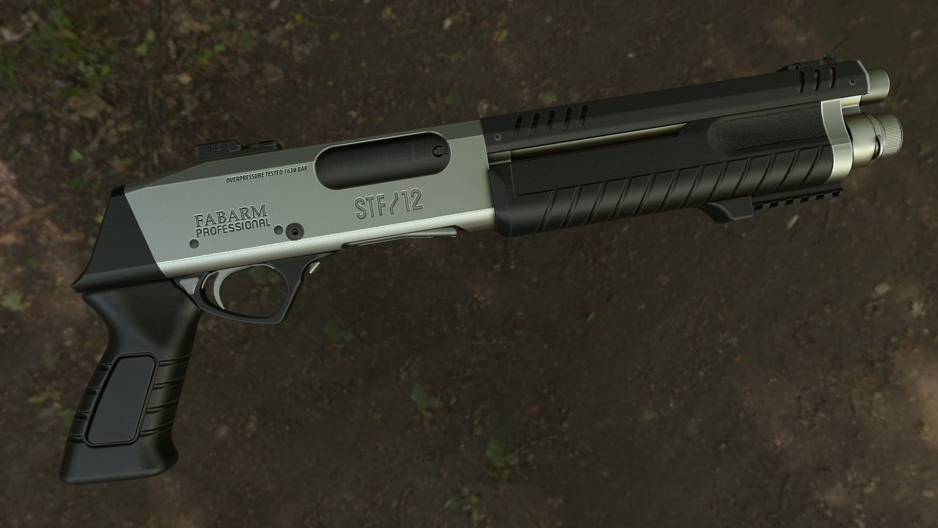 Fabarm STF12 short  PBR Low-poly 3D model_23