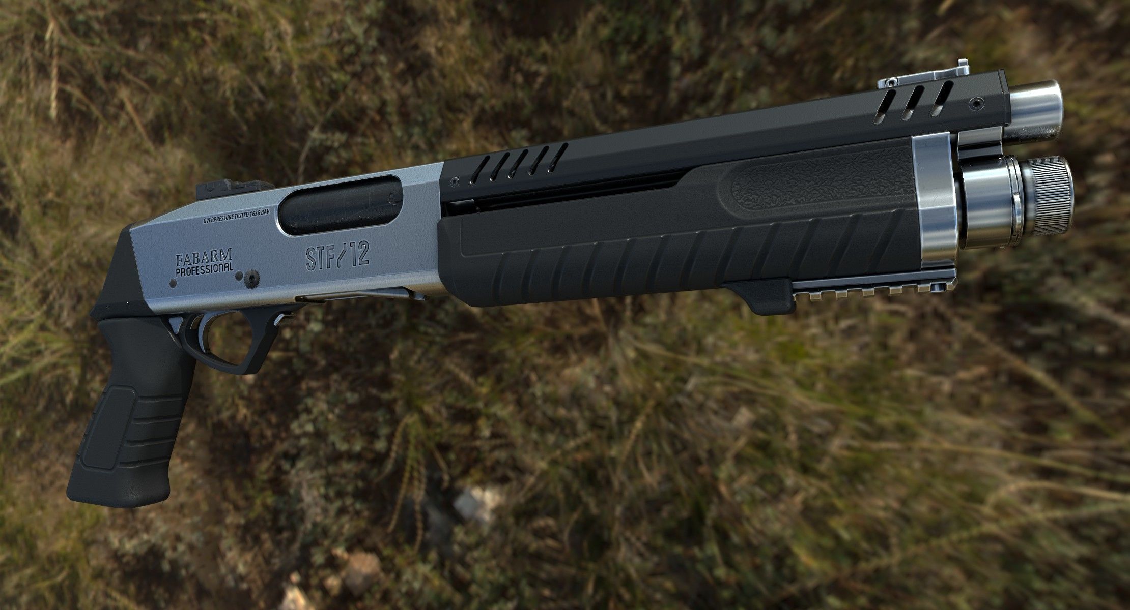 Fabarm STF12 short  PBR Low-poly 3D model_8