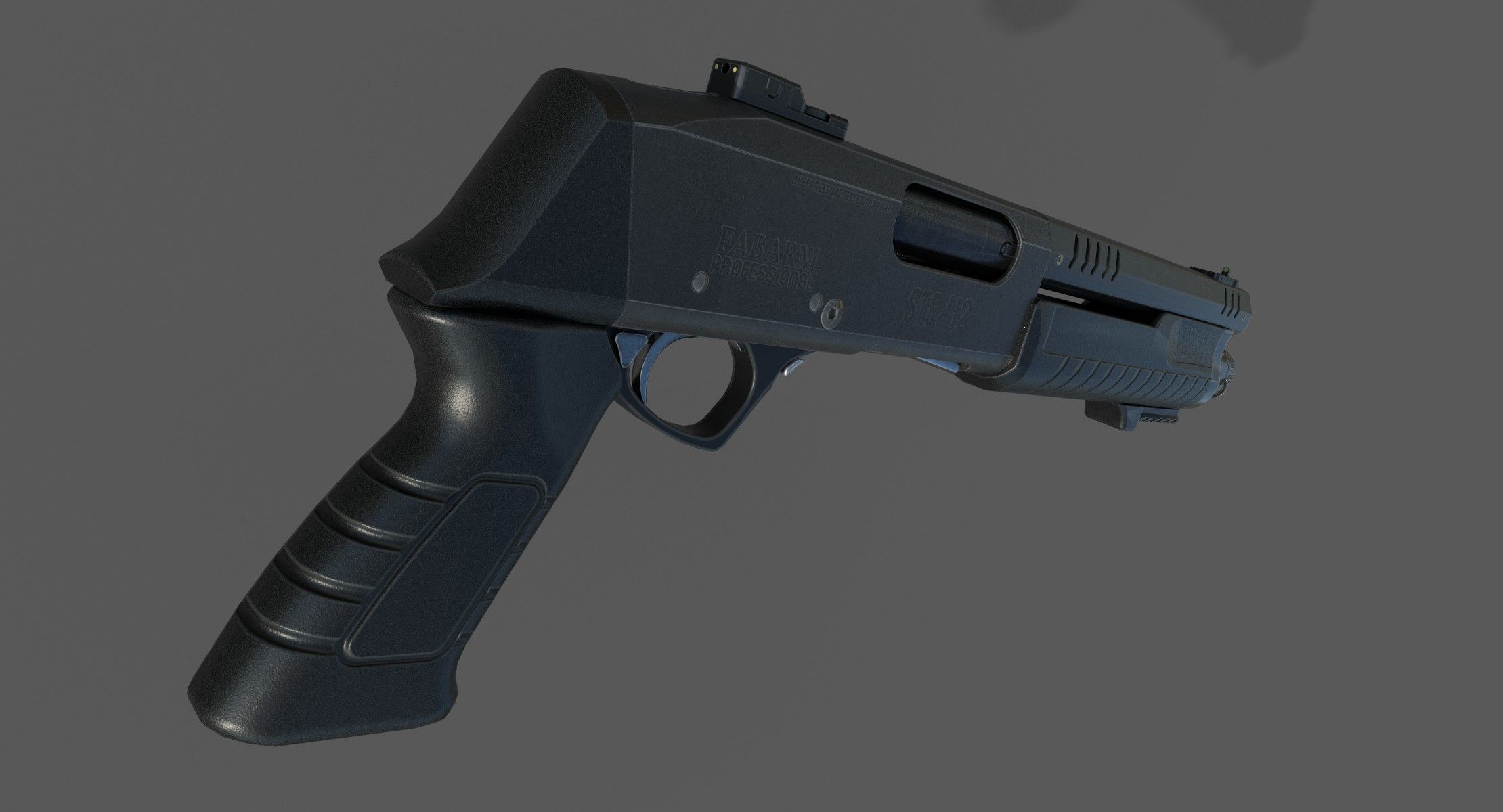 Fabarm STF12 short  PBR Low-poly 3D model_7