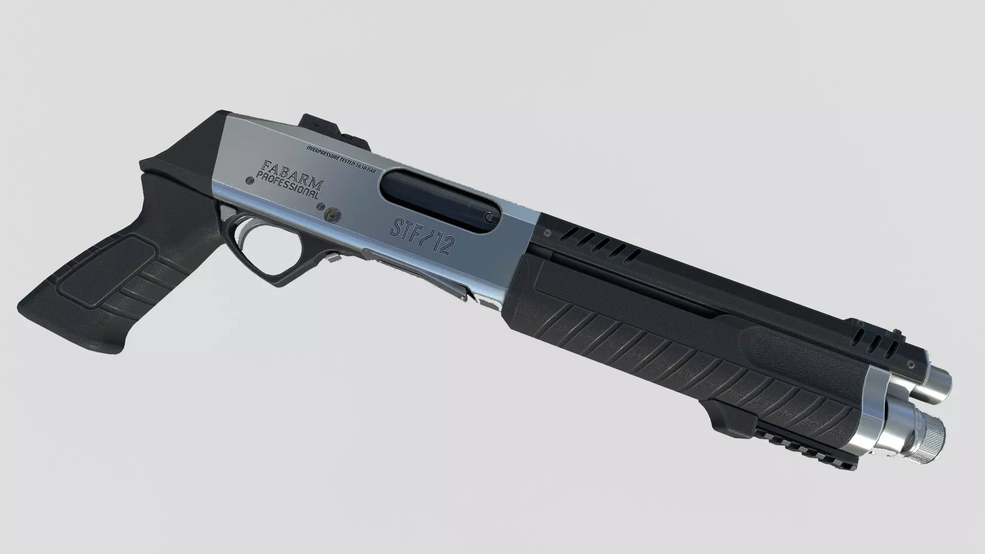 Fabarm STF12 short  PBR Low-poly 3D model_0