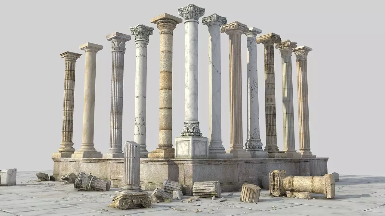 Ancient Columns 3D model_0