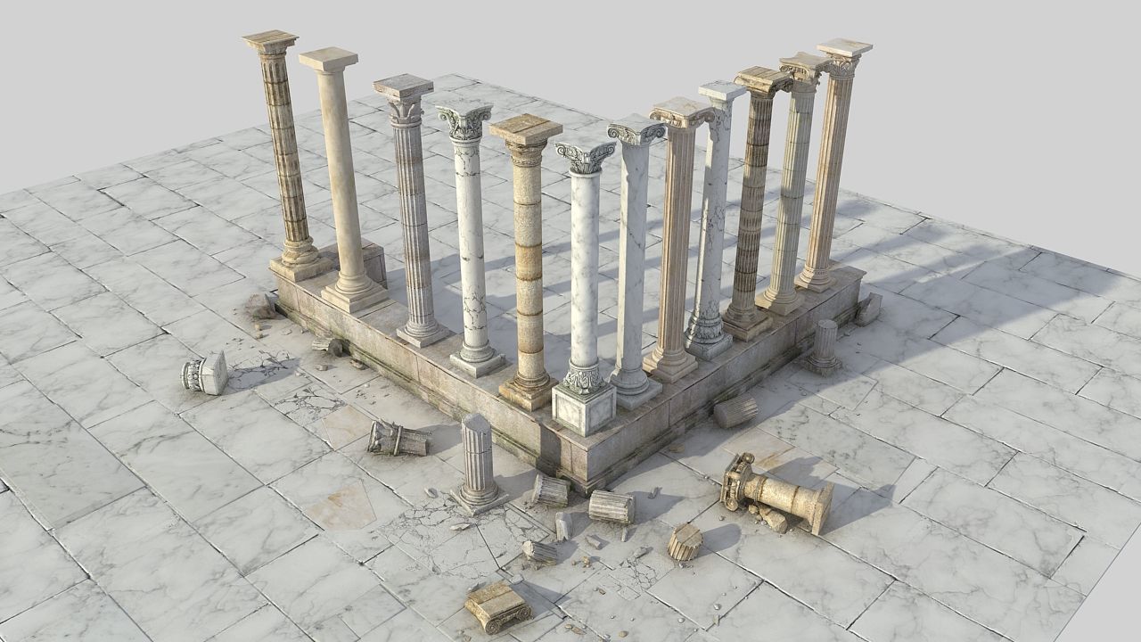 Ancient Columns 3D model_3