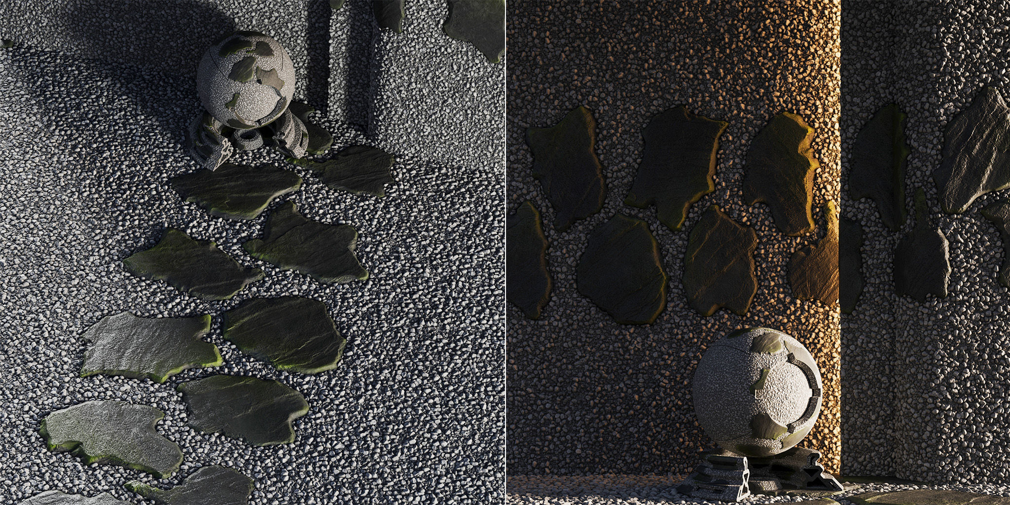 H68 Slate Stones and Gravel Pathway - PBR - 4K Low-poly 3D model_10