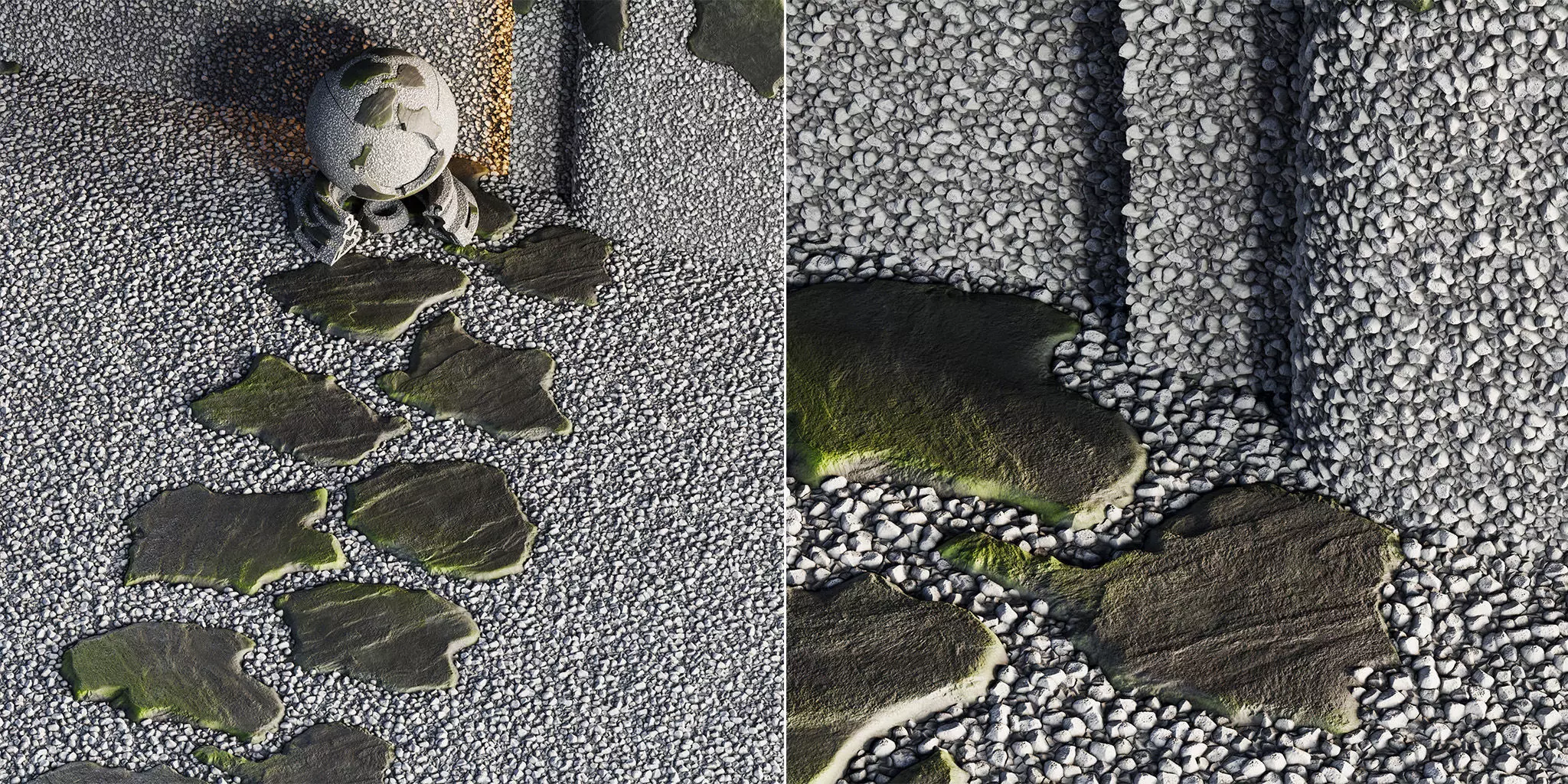 H68 Slate Stones and Gravel Pathway - PBR - 4K Low-poly 3D model_0